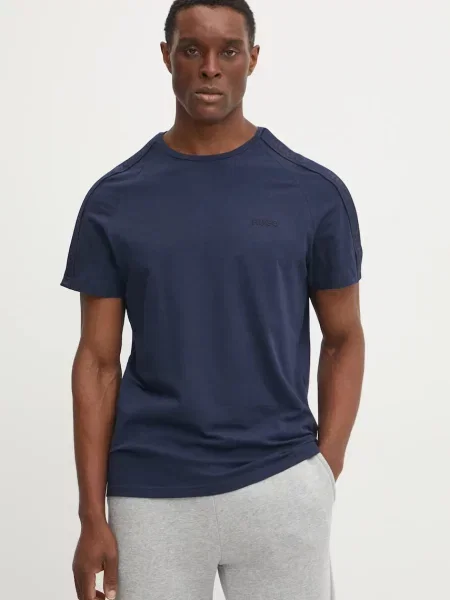 HUGO tricou lounge marin cu imprimeu albastru