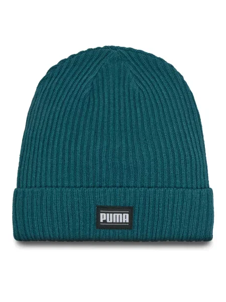 Классическая шапка Puma в рубчик зеленая