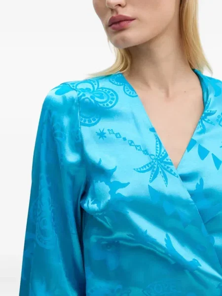 Rochie midi Never Fully Dressed până la genunchi de costum albastru