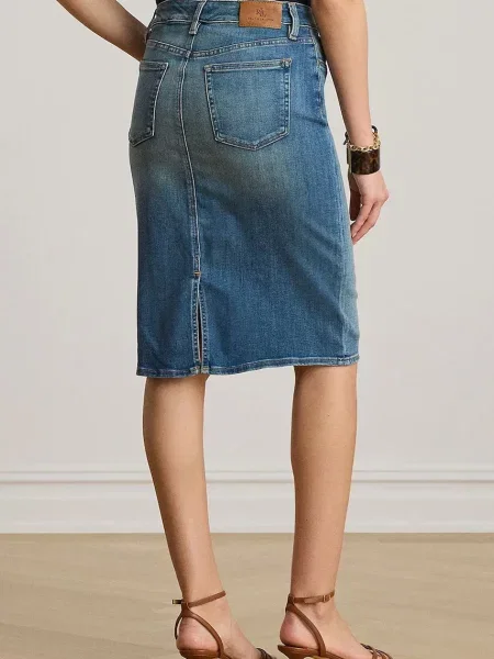 Rifľová sukňa Lauren Ralph Lauren modrá