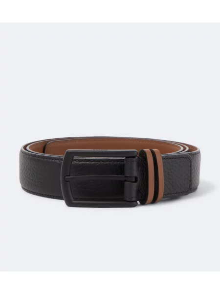 Cu centură curea Zegna din piele negru