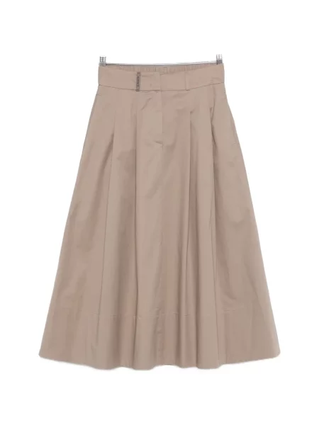 Fusta plisata Peserico plisată până la genunchi maro