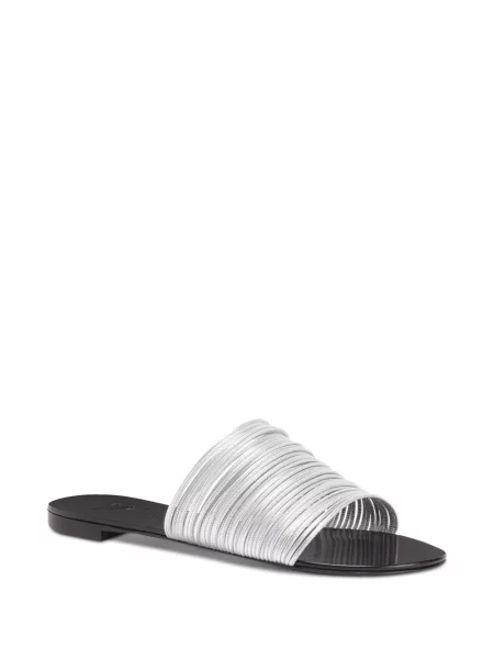 Papuci Giuseppe Zanotti din piele argintiu