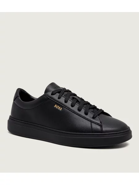 BOSS BLACK Teniși din piele Kieran_Tenn_allt negru