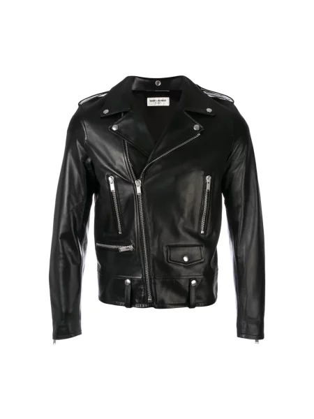 Kurtka skórzana Saint Laurent czarna