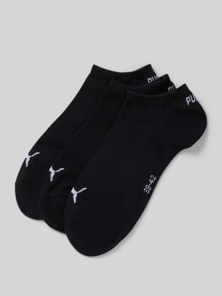 Skarpety do sneakersów z logo w zestaw 3 szt. Puma czarne