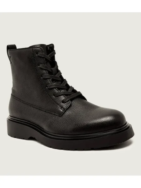 Calvin Klein Bakancs Combat Ess Lace Up Zip Boot Lth fekete