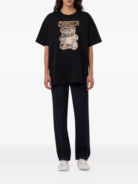 Ursuleț de pluș tricou Moschino cu imagine negru