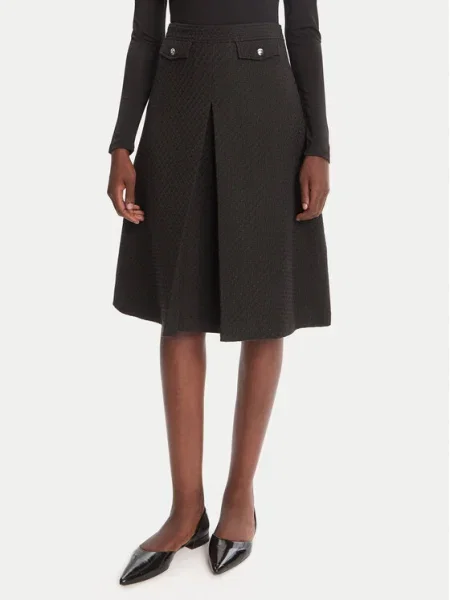 HUGO szoknya midi harang alakú fekete