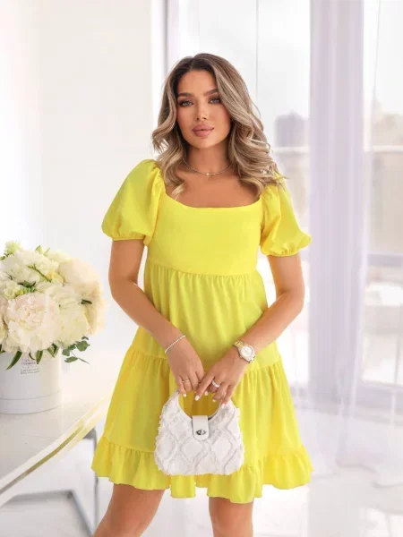 Платье мини Uaclothes софтшелл желтое