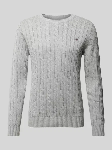 Sweter z dzianiny z wyhaftowanym logo Gant