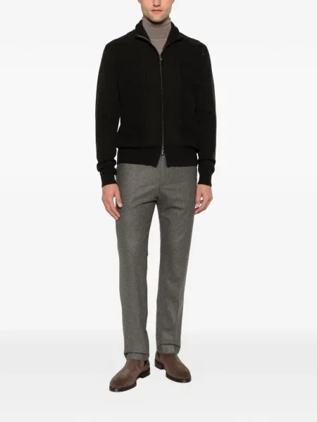 Pantaloni Corneliani de lână cu cordon maro