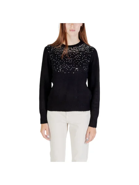 Pulover Jacqueline De Yong cu paiete negru