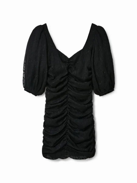 Mała mały sukienka mini Desigual z krótkim rękawem czarna