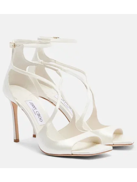 Sandale Jimmy Choo din satin alb