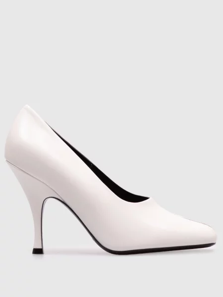 Кожаные туфли Khaite с открытым носком белые