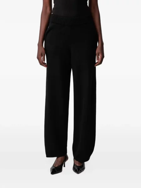 Pantaloni Wrstbhvr tricotate cu autograf negru