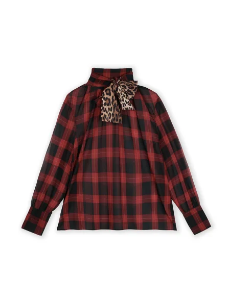 Lola Casademunt Halenka světle béžová / umbra / tmavě červená černá