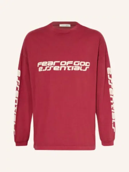 Essentials Fear Of God Tričko S Dlouhým Rukávem tmavě červená