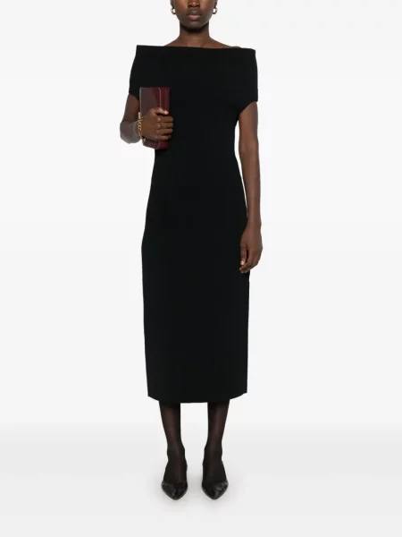 Rochie maxi Toteme tricotate de costum negru
