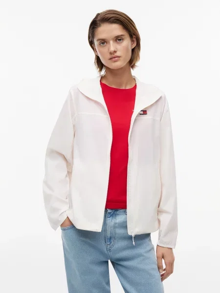 Tommy Jeans Geacă de primăvară-toamnă alb