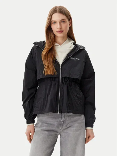 Яке Tommy Hilfiger преходен модел с уголемена кройка черно