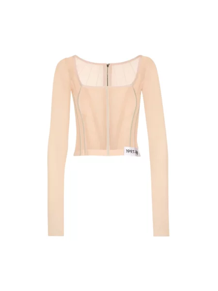 Top Dolce And Gabbana ze spandexu beżowy