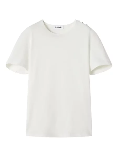 Top Lanvin cu perle alb