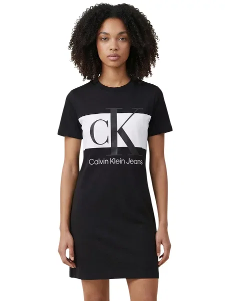 Sukienka Calvin Klein z krótkim rękawem czarna
