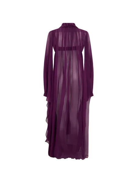 Rochie maxi Alberta Ferretti cu volane violet