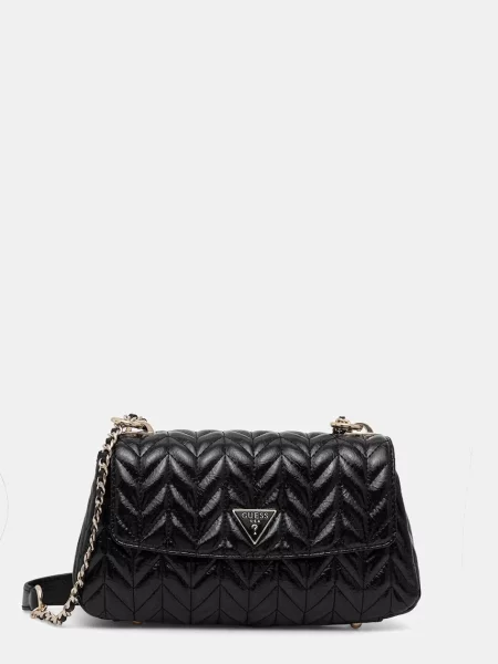 Guess torebka bagietka z imitacji skóry CHERYL czarna