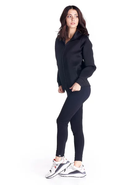 Bluza miękka z kaptur na outdoor na co dzień czarna