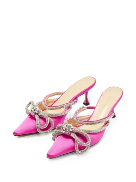 Papuci tip mules Mach & Mach cu funde roz