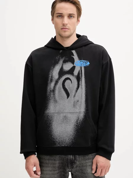 Pulover Diesel s kapuco črna