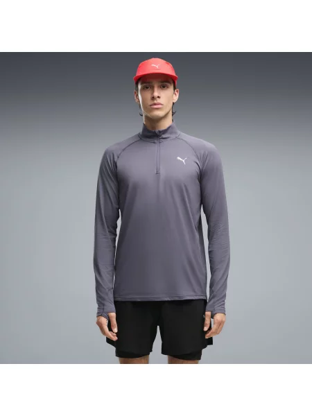 PUMA MÄ™ska bluza do biegania z zamkiem VELOCITY CLOUDSPUN Akcesoria S szary