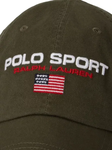 Μικρός κασκέτο Polo Ralph Lauren με χαμηλή μέση υφαίνω διαγωνίως πράσινο