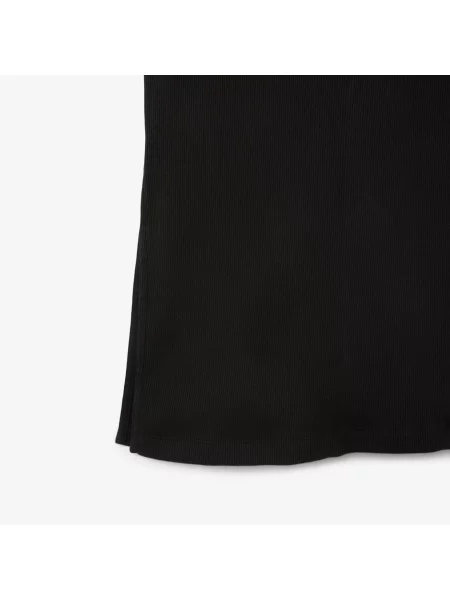 Lacoste Długa Koszulka Polo W Prążki czarna