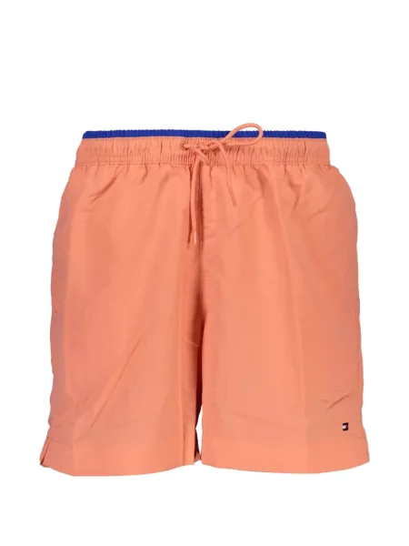 Slip de baie Tommy Hilfiger cu autograf cu cordon portocaliu