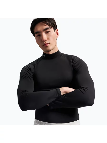 Longsleeve treningowy Under Armour Coldgear Elite Comp Mock ultimate black/ultimate black/reflective czarna