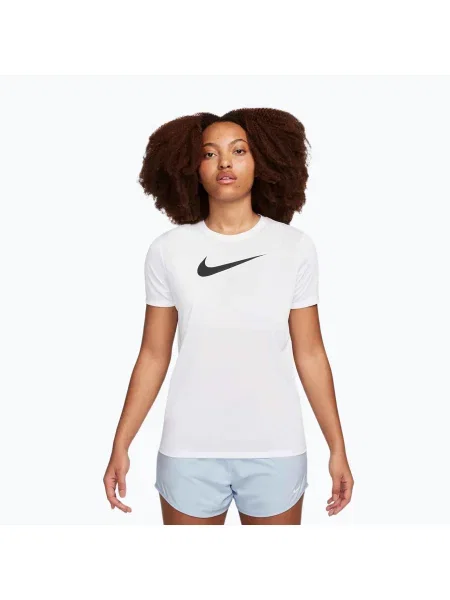 Tricou de antrenament pentru femei Nike Dri-Fit white/black alb