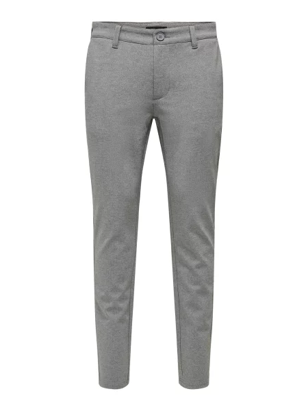 Only & Sons Chino nohavice ONSTHOR melírovaná sivá