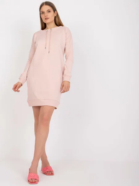 Rochie Fashionhunters cu glugă de costum roz