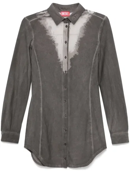Rochie tip cămașă Diesel gri