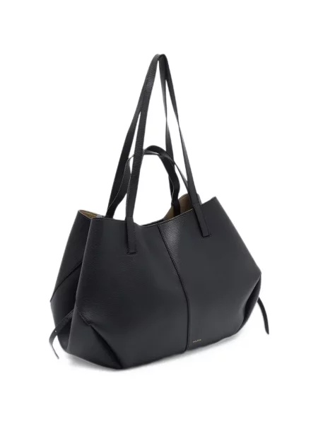 Δερμάτινη τσάντα shopper Polène μαύρο