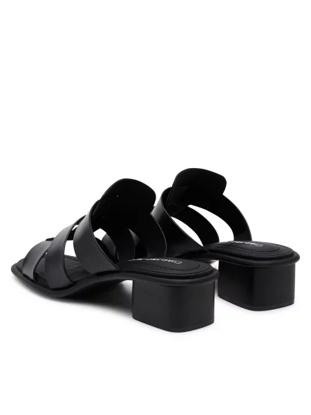 Šlepetės Calvin Klein Jeans Heel Square Mg Lth juoda