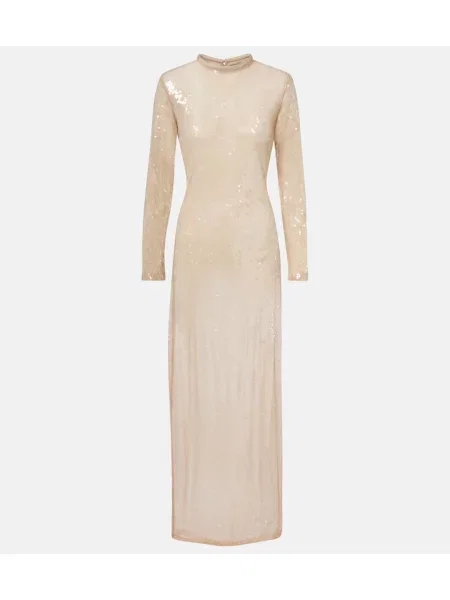 Priehľadné oblekové maxi šaty Adriana Degreas