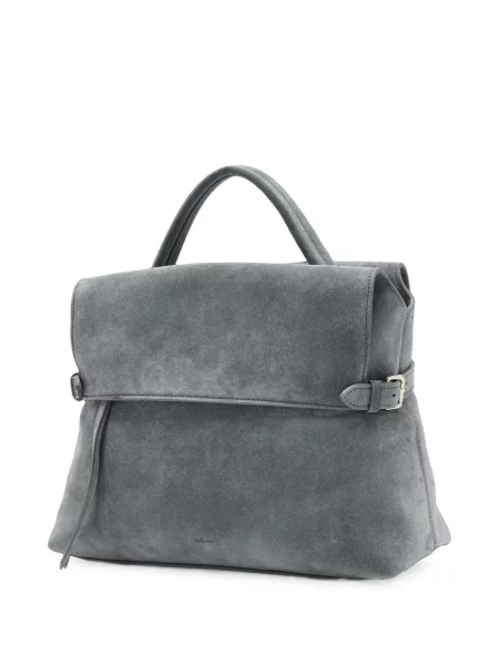 Велурена шопинг чанта Mulberry сиво
