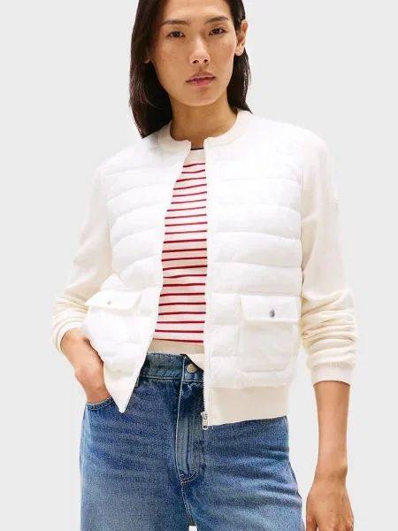 Утеплений бомбер Tommy Hilfiger білий