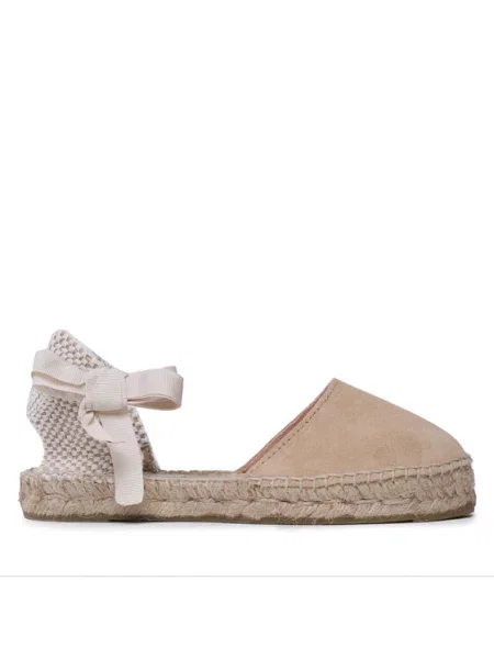 Manebi Еспадрильї Suede Flat Valenciana Espadrilles K P0 бежевий