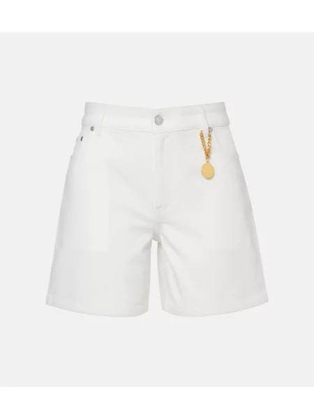 Pantaloni scurți din denim Stella Mccartney alb